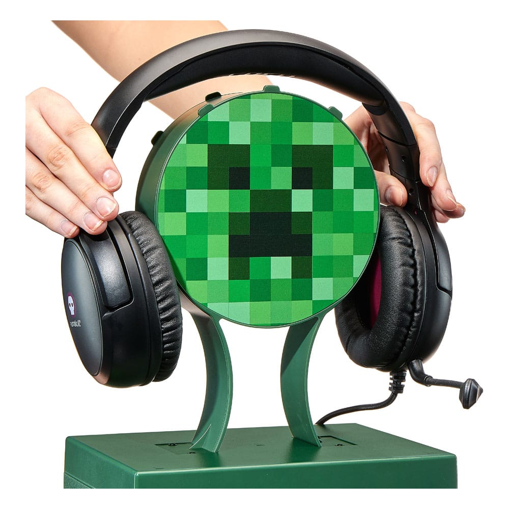 Numskull - Minecraft - Meuble de rangement de jeux inspiré du Creeper pour 4 manettes - 10 jeux - 1 casque
