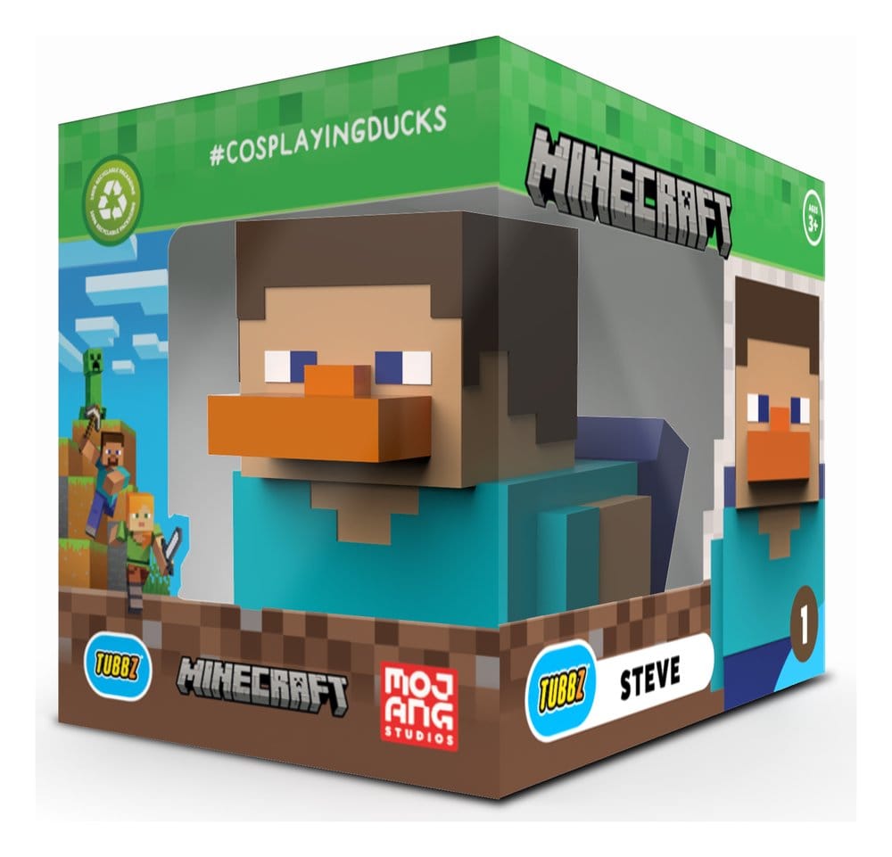 Numskull - Best of TUBBZ Boîte Canard de bain - Minecraft - Steve - 9cm