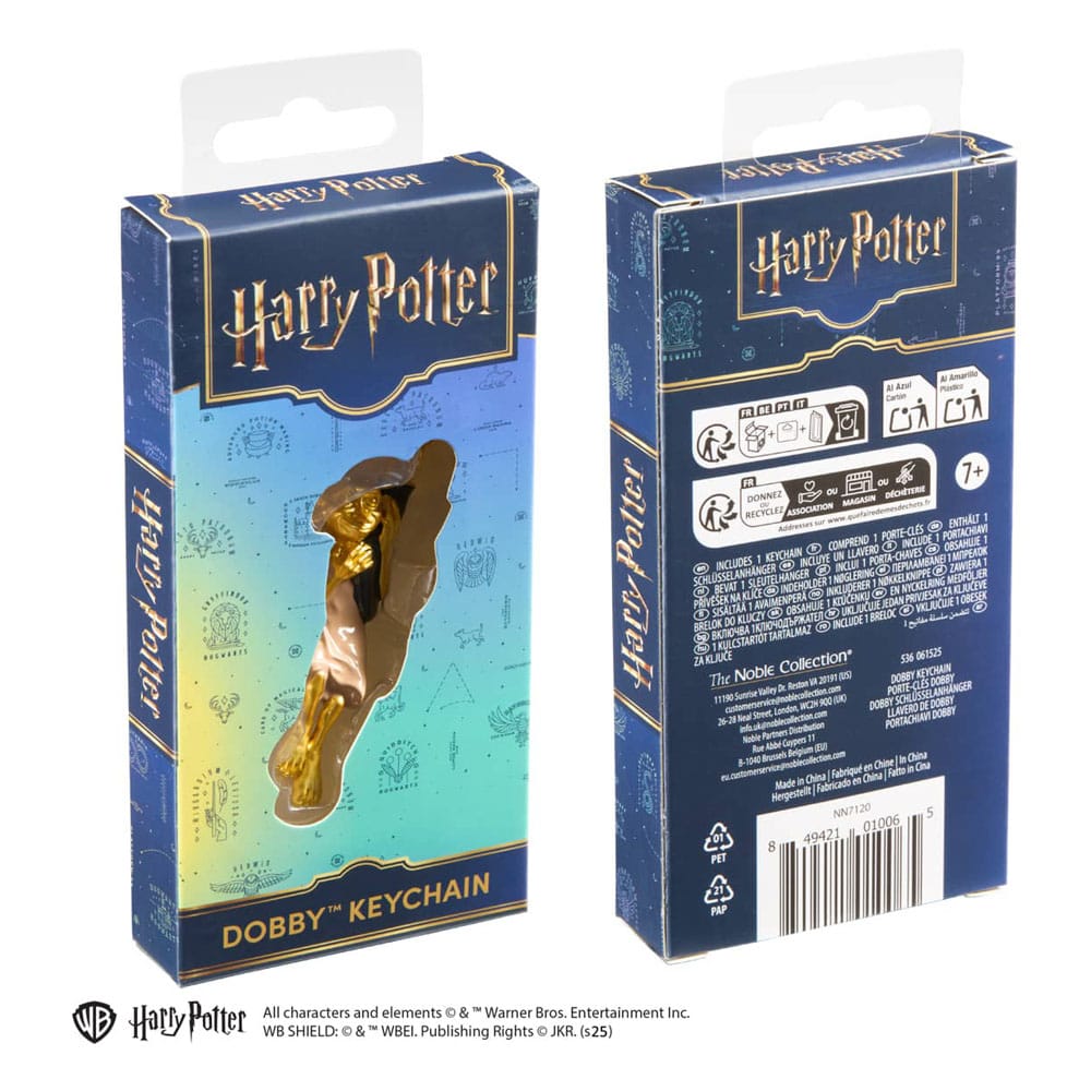 Harry Potter porte-clés métal Dobby couleur or 11 cm