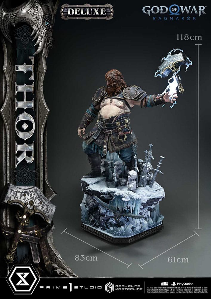 God of War: Ragnarök statuette Real Elite Masterline Series 1/3 Thor Deluxe Version 105 cm