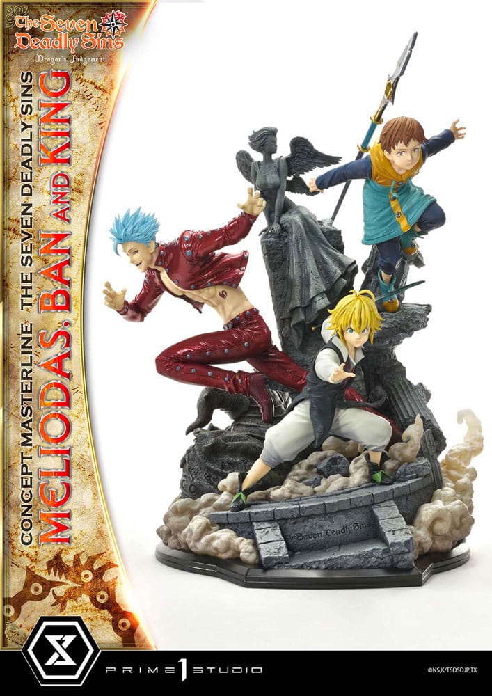 Seven Deadly Sins Concept Masterline Series statuette Meliodas, Ban and King 55 cm
