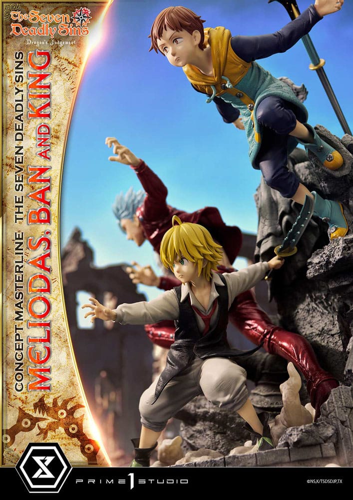 Seven Deadly Sins Concept Masterline Series statuette Meliodas, Ban and King 55 cm