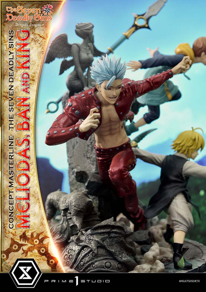 Seven Deadly Sins Concept Masterline Series statuette Meliodas, Ban and King 55 cm