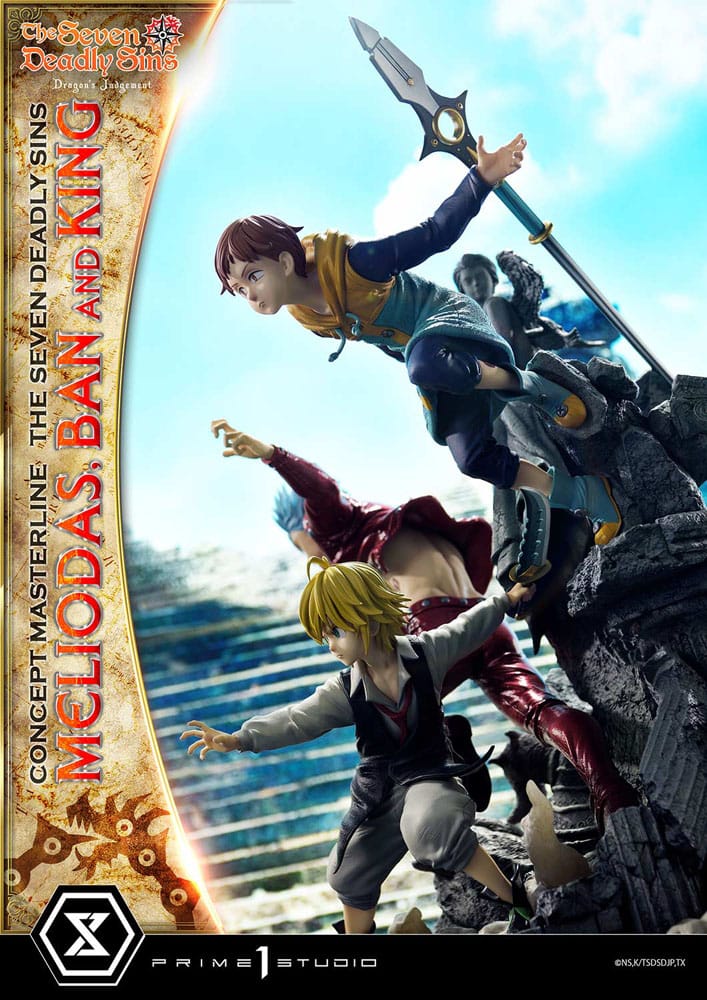 Seven Deadly Sins Concept Masterline Series statuette Meliodas, Ban and King 55 cm