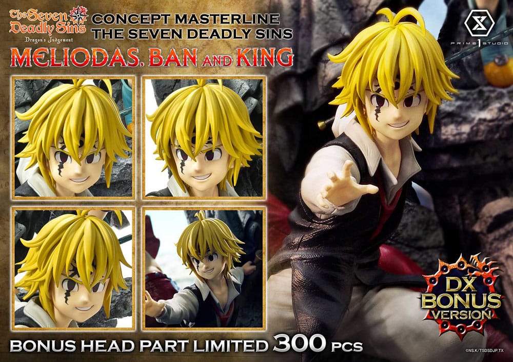 Seven Deadly Sins Concept Masterline Series statuette Meliodas, Ban and King Deluxe Bonus Version 55 cm