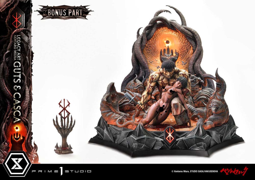 Berserk statuette Legacy Art Kentaro Miura 1/4 Guts & Casca Bonus Version 72 cm