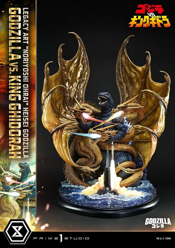 Godzilla Legacy Art "Noriyoshi Ohrai" statuette Heisei Godzilla Godzilla vs. King Ghidorah Bonus Version 82 cm