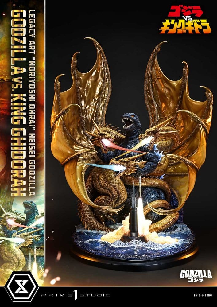 Godzilla Legacy Art "Noriyoshi Ohrai" statuette Heisei Godzilla Godzilla vs. King Ghidorah Bonus Version 82 cm