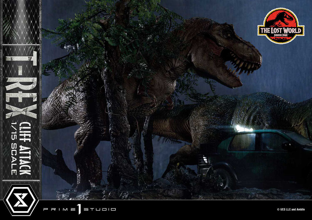 Jurassic World: The Lost World statuette 1/15 T-Rex Cliff Attack 53 cm
