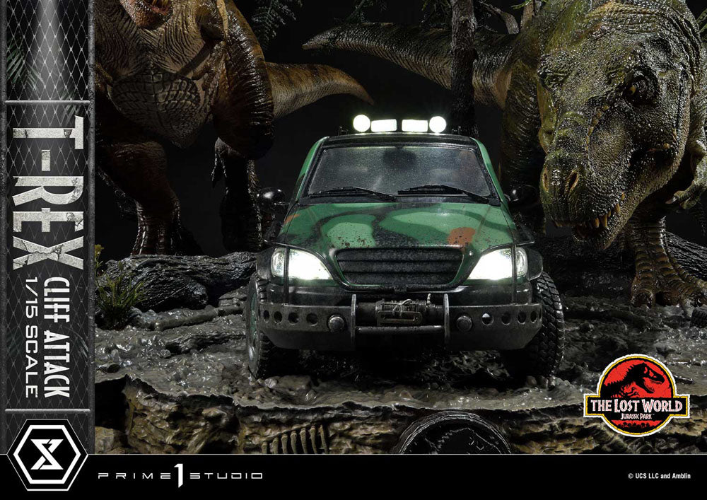 Jurassic World: The Lost World statuette 1/15 T-Rex Cliff Attack Bonus Version 53 cm