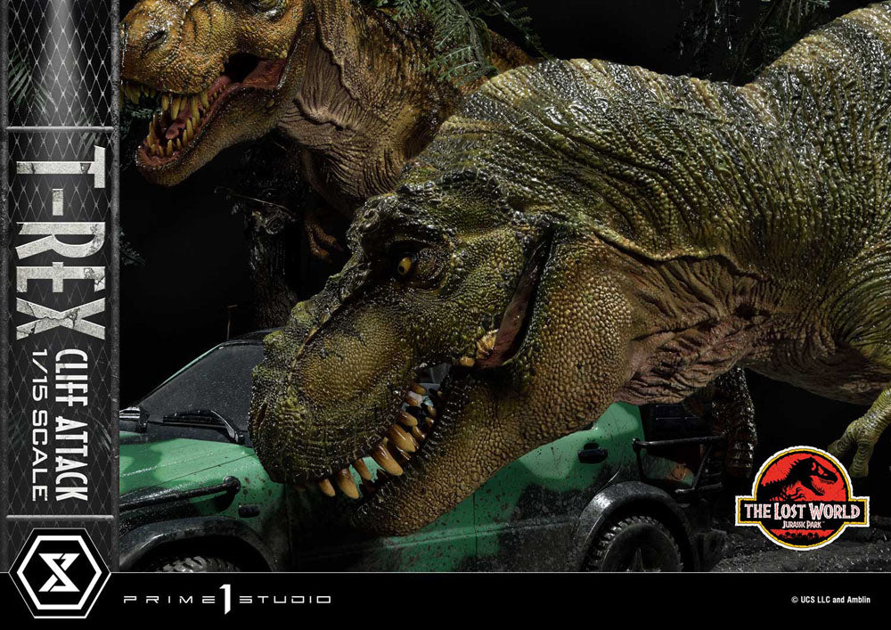 Jurassic World: The Lost World statuette 1/15 T-Rex Cliff Attack Bonus Version 53 cm