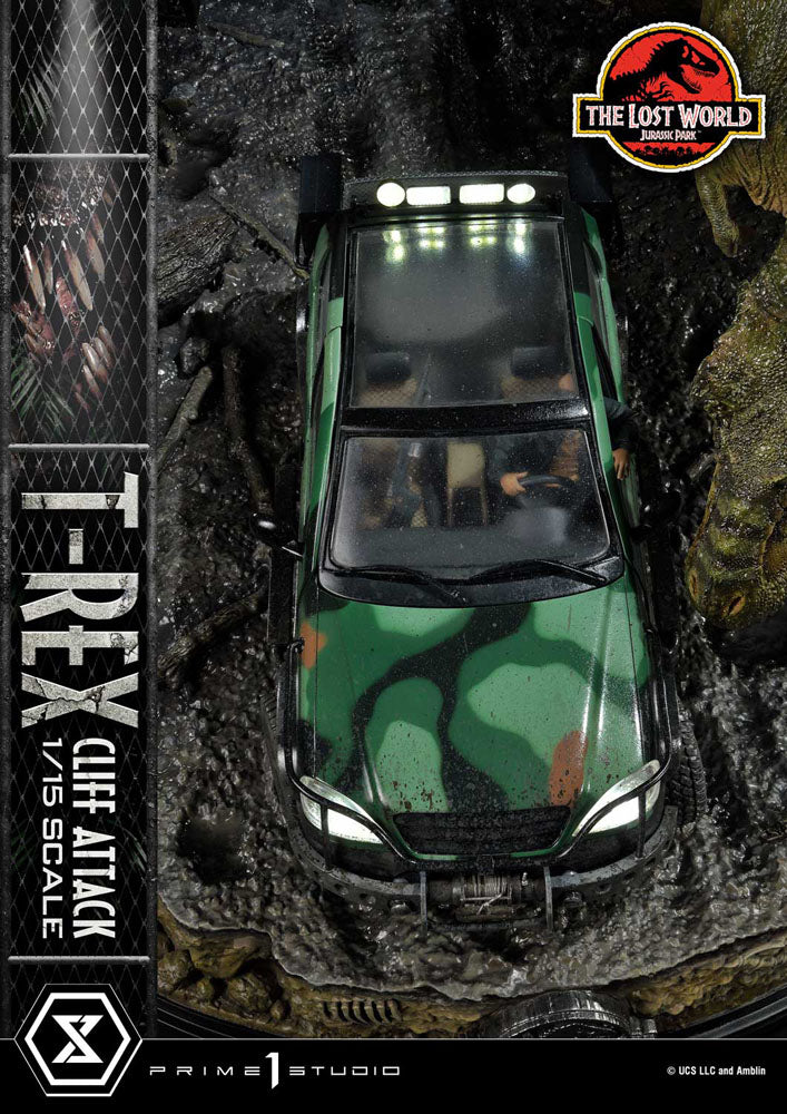 Jurassic World: The Lost World statuette 1/15 T-Rex Cliff Attack Bonus Version 53 cm