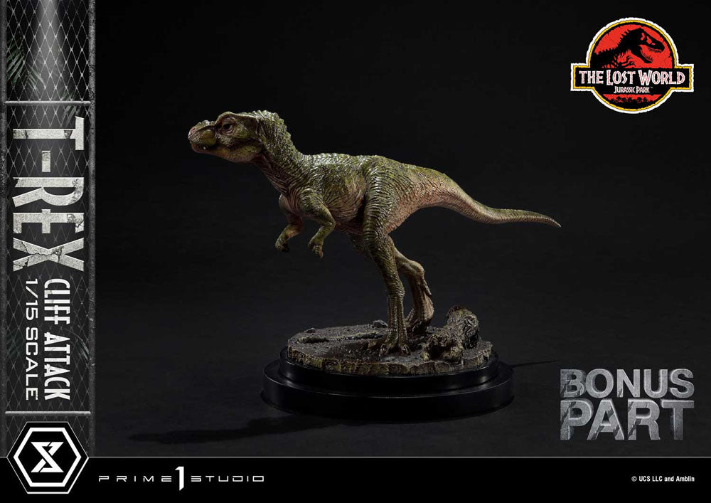 Jurassic World: The Lost World statuette 1/15 T-Rex Cliff Attack Bonus Version 53 cm