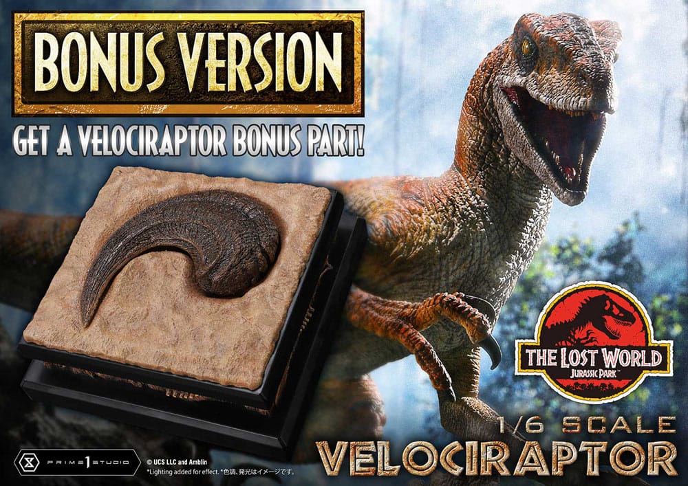 Jurassic Park II statuette Legacy Museum Collection 1/6 Velociraptor Bonus Version 41 cm