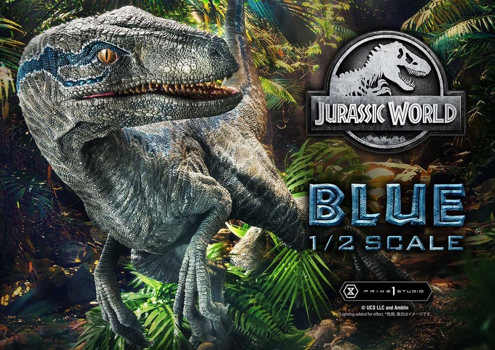 Jurassic World: Fallen Kingdom (Film) statuette Legacy Museum Collection 1/2 Blue Bonus Version 88 cm