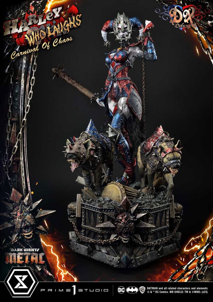Dark Nights: Metal statuette Museum Masterline Series 1/3 Harley Quinn Who Laughs Concept Design by Caelos D`anda Deluxe Version 78 cm