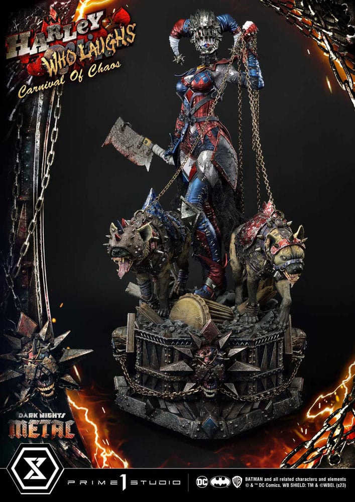 Dark Nights: Metal statuette Museum Masterline Series 1/3 Harley Quinn Who Laughs Concept Design by Caelos D`anda Deluxe Version 78 cm