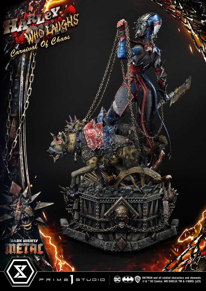 Dark Nights: Metal statuette Museum Masterline Series 1/3 Harley Quinn Who Laughs Concept Design by Caelos D`anda Deluxe Version 78 cm