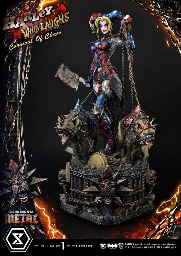 Dark Nights: Metal statuette Museum Masterline Series 1/3 Harley Quinn Who Laughs Concept Design by Caelos D`anda Deluxe Version 78 cm