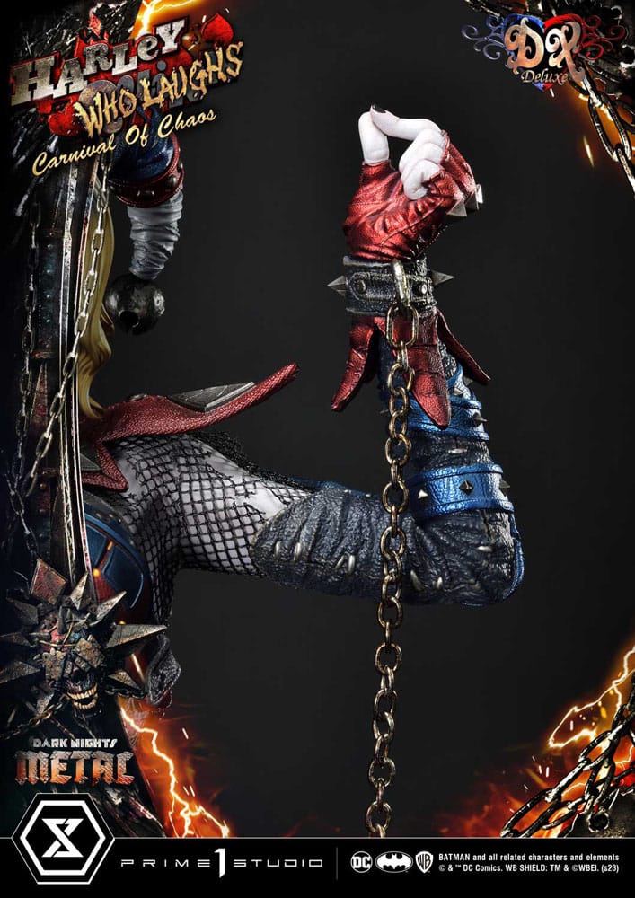 Dark Nights: Metal statuette Museum Masterline Series 1/3 Harley Quinn Who Laughs Concept Design by Caelos D`anda Deluxe Version 78 cm