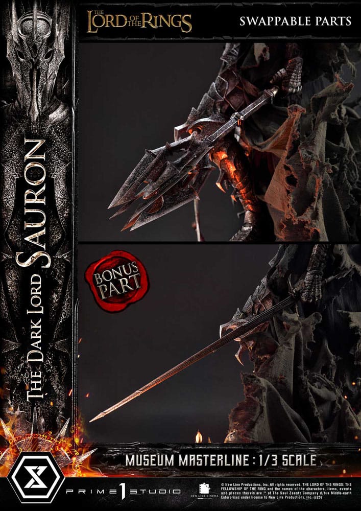 Le Seigneur des Anneaux statuette Museum Masterline Series 1/3 The Dark Lord Sauron Bonus Version 117 cm