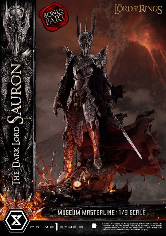 Le Seigneur des Anneaux statuette Museum Masterline Series 1/3 The Dark Lord Sauron Bonus Version 117 cm