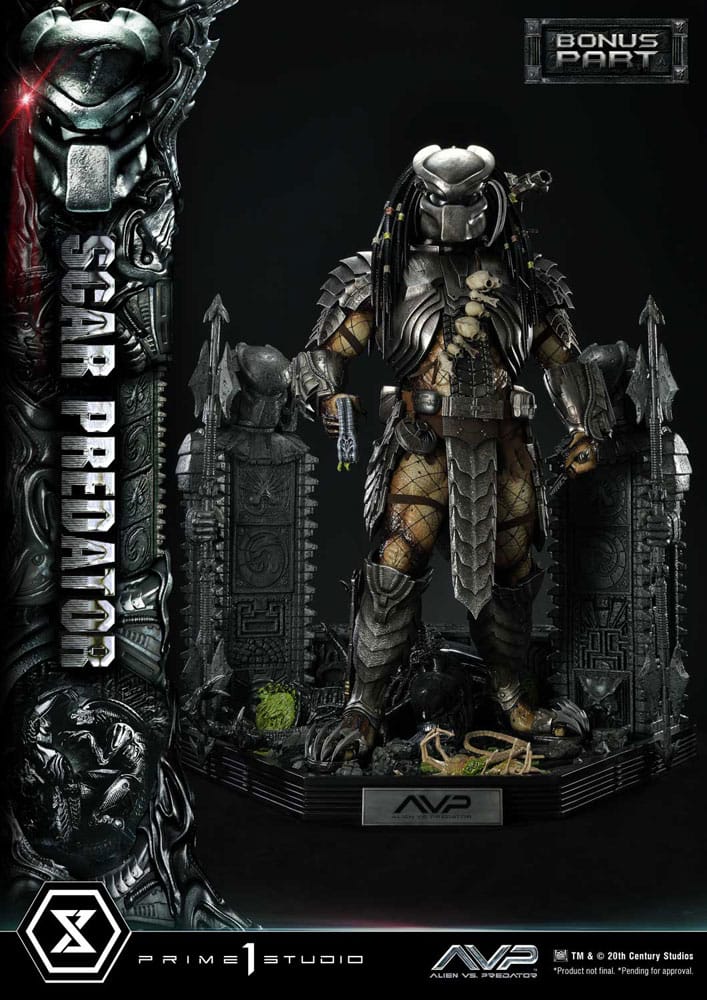 The Alien vs. Predator statuette Museum Masterline Series 1/3 Scar Predator Deluxe Bonus Version 93 cm