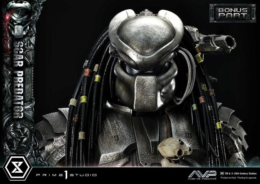 The Alien vs. Predator statuette Museum Masterline Series 1/3 Scar Predator Deluxe Bonus Version 93 cm