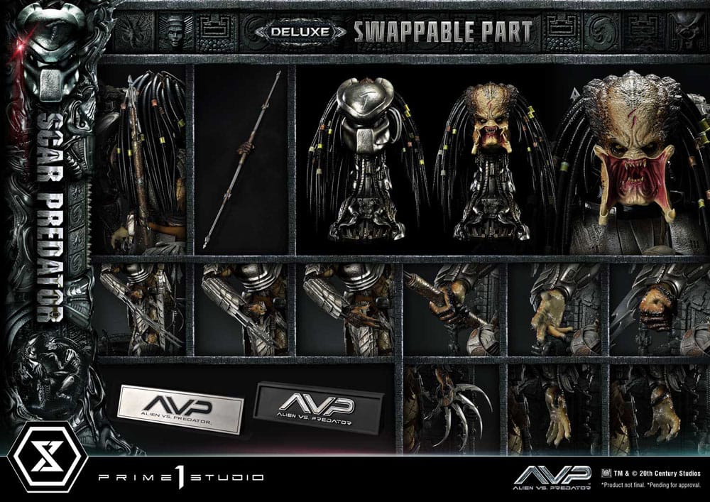 The Alien vs. Predator statuette Museum Masterline Series 1/3 Scar Predator Deluxe Bonus Version 93 cm