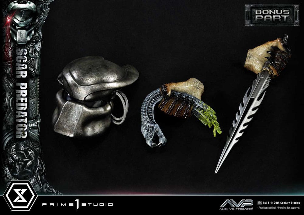 The Alien vs. Predator statuette Museum Masterline Series 1/3 Scar Predator Deluxe Bonus Version 93 cm