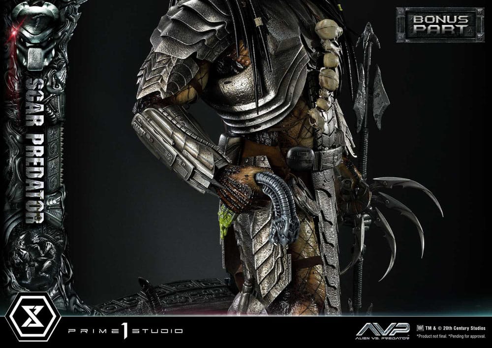 The Alien vs. Predator statuette Museum Masterline Series 1/3 Scar Predator Deluxe Bonus Version 93 cm