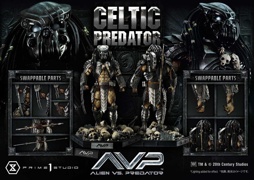 The Alien vs. Predator statuette Museum Masterline Series 1/3 Celtic Predator Bonus Ver. 95 cm