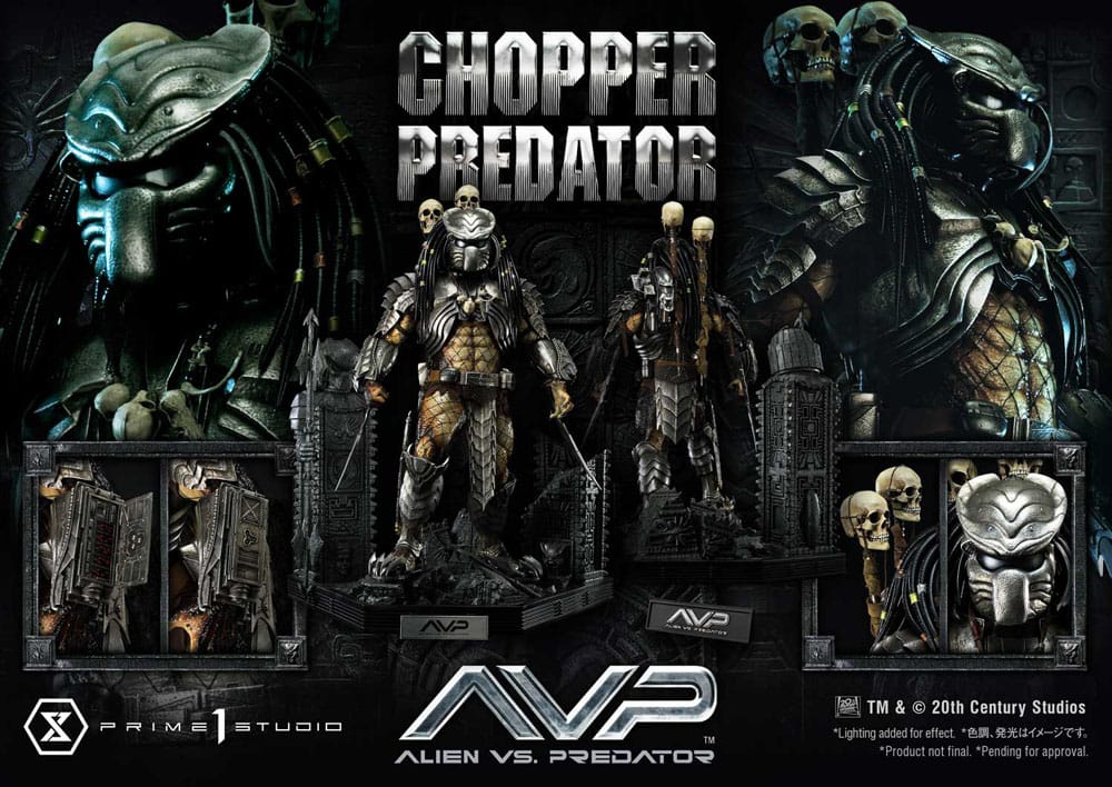 The Alien vs. Predator statuette Museum Masterline Series 1/3 Chopper Predator 103 cm
