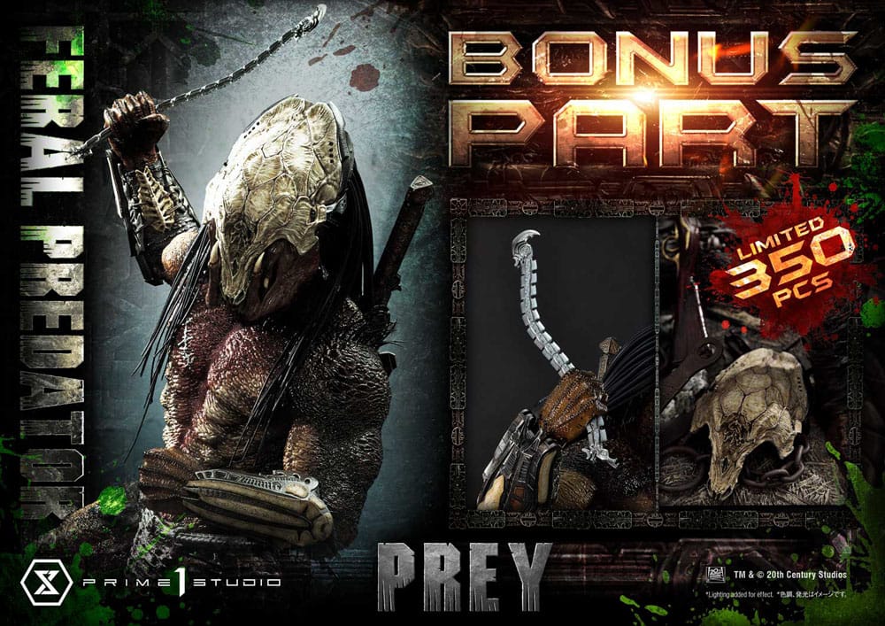 Prey (Movie) statuette Museum Masterline Series 1/3 Feral Predator Deluxe Bonus Version 89 cm
