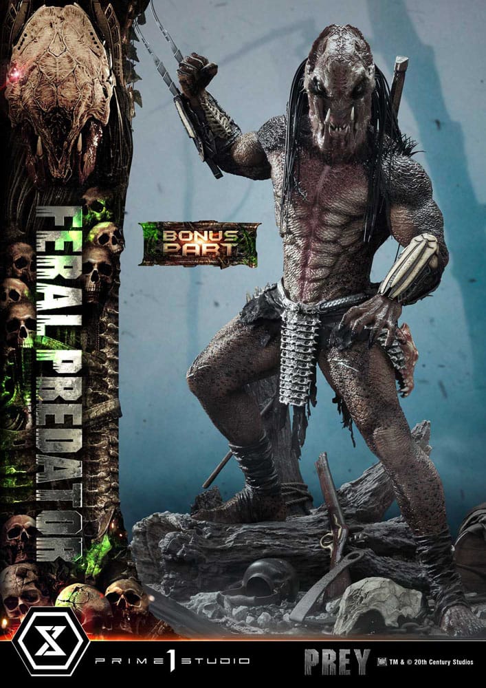 Prey (Movie) statuette Museum Masterline Series 1/3 Feral Predator Deluxe Bonus Version 89 cm
