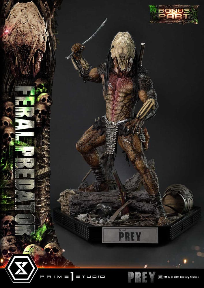 Prey (Movie) statuette Museum Masterline Series 1/3 Feral Predator Deluxe Bonus Version 89 cm
