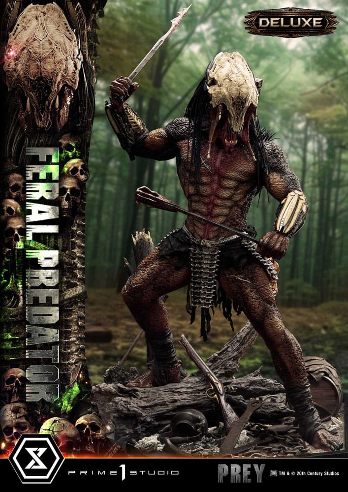 Prey (Movie) statuette Museum Masterline Series 1/3 Feral Predator Deluxe Bonus Version 89 cm
