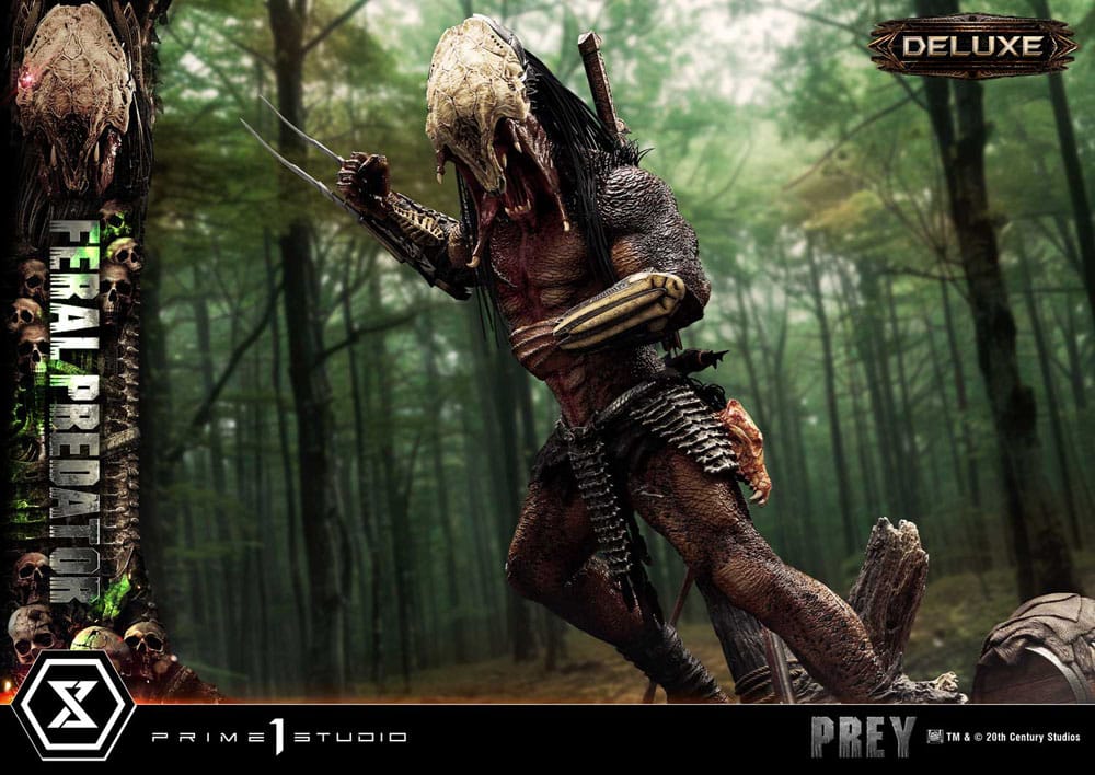 Prey (Movie) statuette Museum Masterline Series 1/3 Feral Predator Deluxe Bonus Version 89 cm