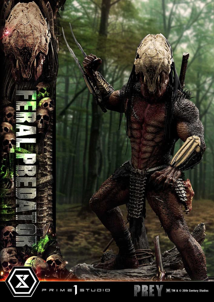 Prey (Movie) statuette Museum Masterline Series 1/3 Feral Predator Deluxe Bonus Version 89 cm