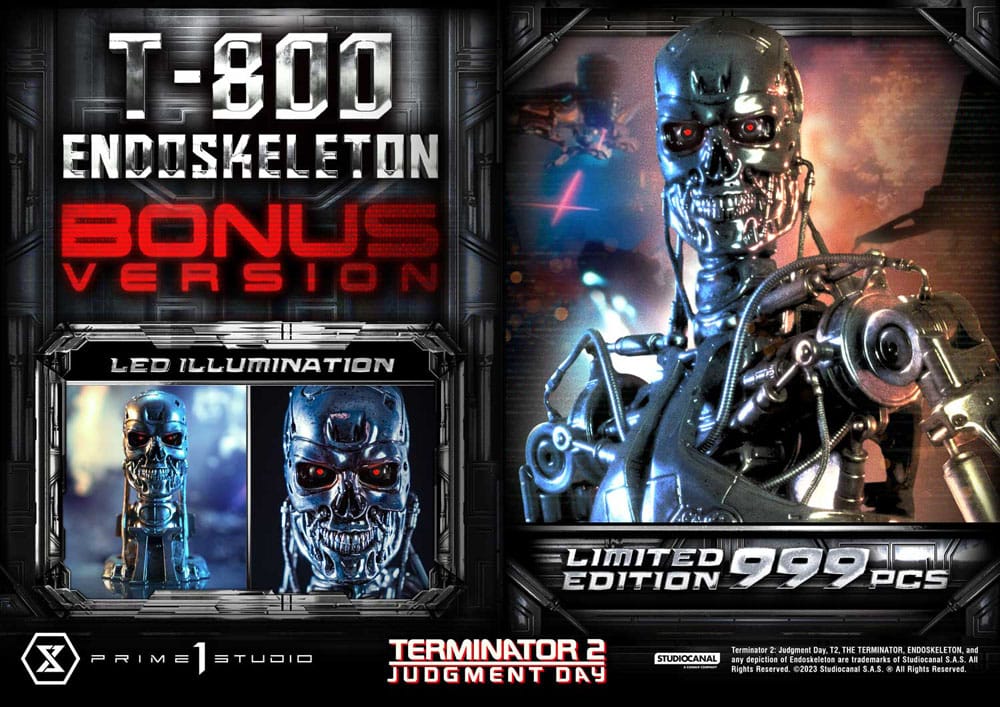 Terminator 2 statuette Museum Masterline Series 1/3 Judgment Day T800 Endoskeleton Deluxe Bonus Version 74 cm
