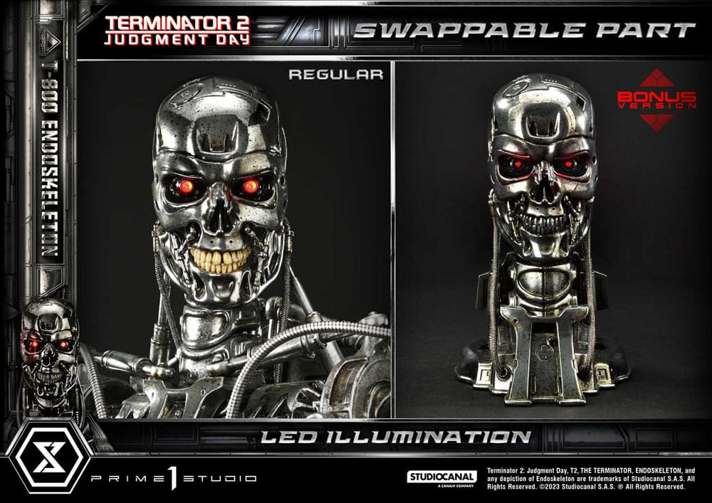 Terminator 2 statuette Museum Masterline Series 1/3 Judgment Day T800 Endoskeleton Deluxe Bonus Version 74 cm