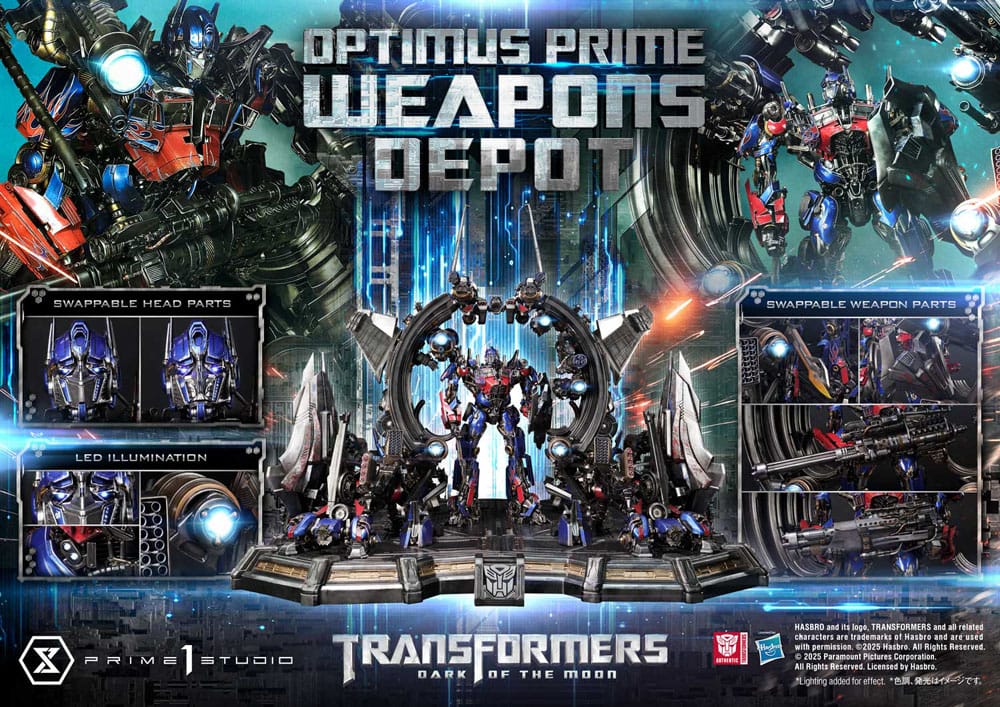 Transformers: Dark of the Moon (Film) Museum Masterline statuette Optimus Prime Weapons Depot 127 cm