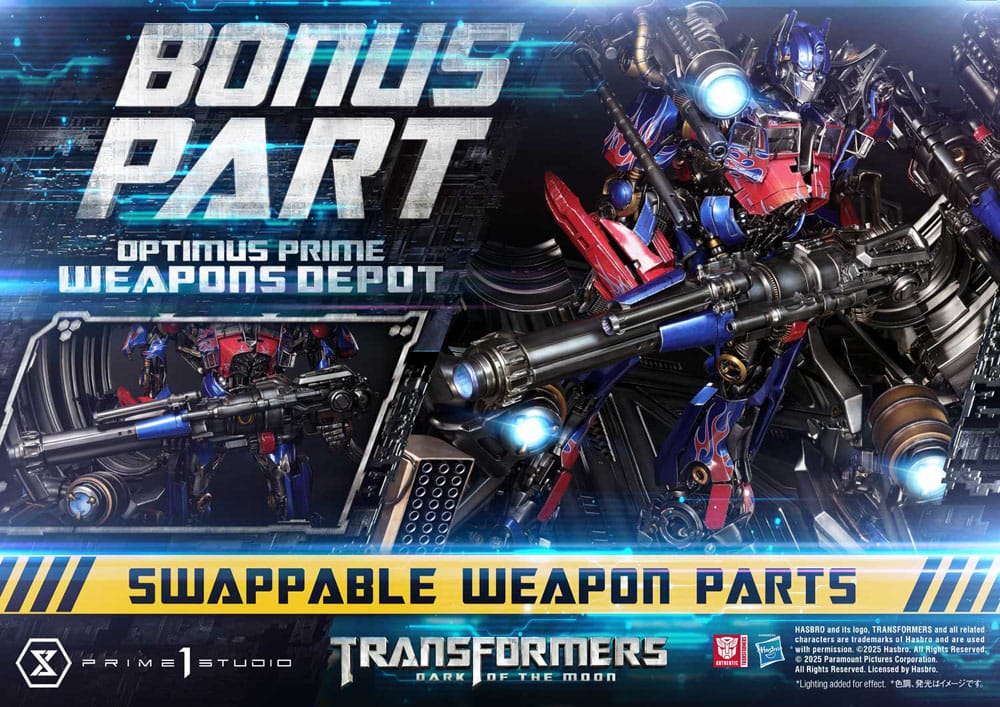 Transformers: Dark of the Moon (Film) Museum Masterline statuette Optimus Prime Weapons Depot Bonus Version 127 cm