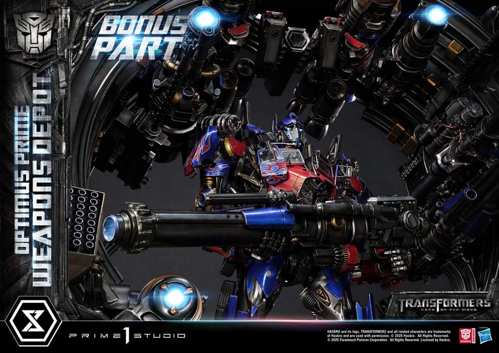 Transformers: Dark of the Moon (Film) Museum Masterline statuette Optimus Prime Weapons Depot Bonus Version 127 cm