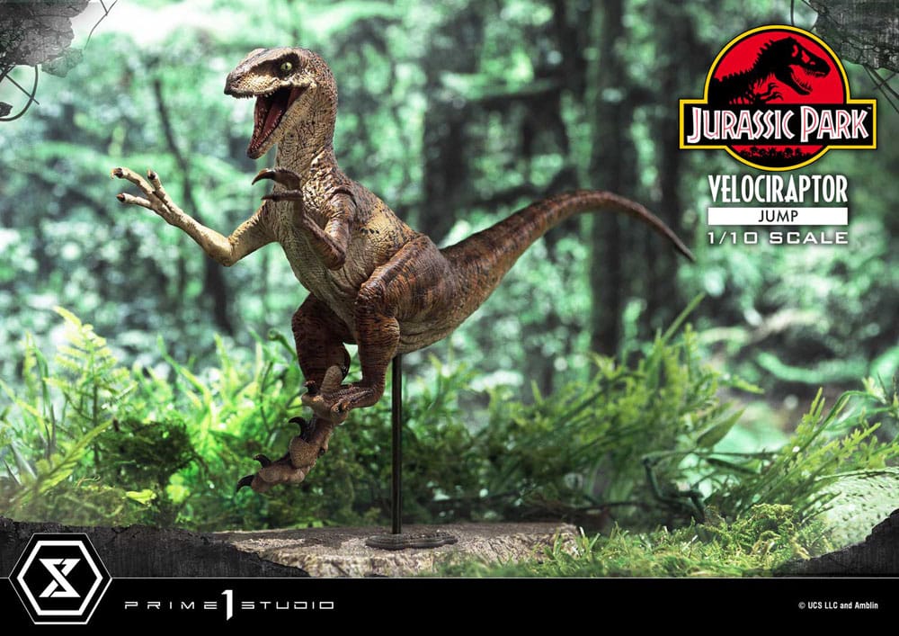 Jurassic Park statuette Prime Collectibles 1/10 Velociraptor Jump 21 cm