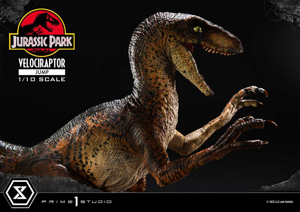 Jurassic Park statuette Prime Collectibles 1/10 Velociraptor Jump 21 cm