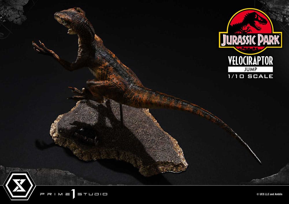Jurassic Park statuette Prime Collectibles 1/10 Velociraptor Jump 21 cm