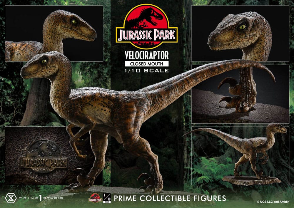 Jurassic Park statuette Prime Collectibles 1/10 Velociraptor Closed Mouth 19 cm