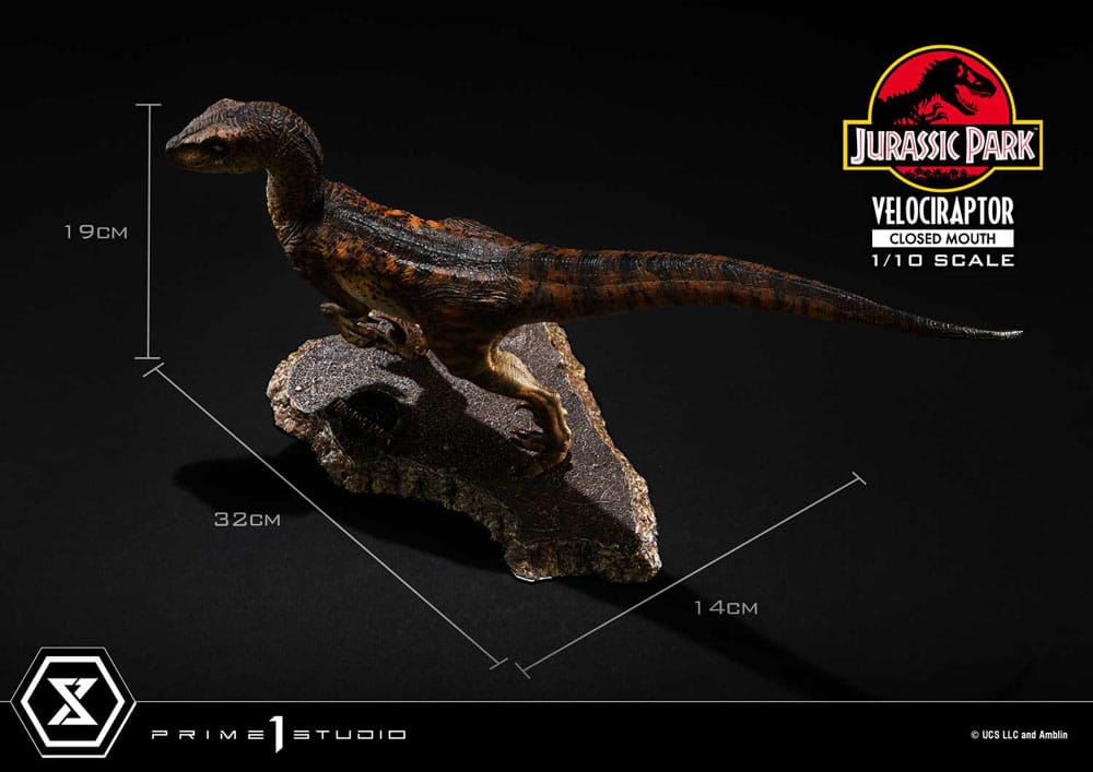 Jurassic Park statuette Prime Collectibles 1/10 Velociraptor Closed Mouth 19 cm