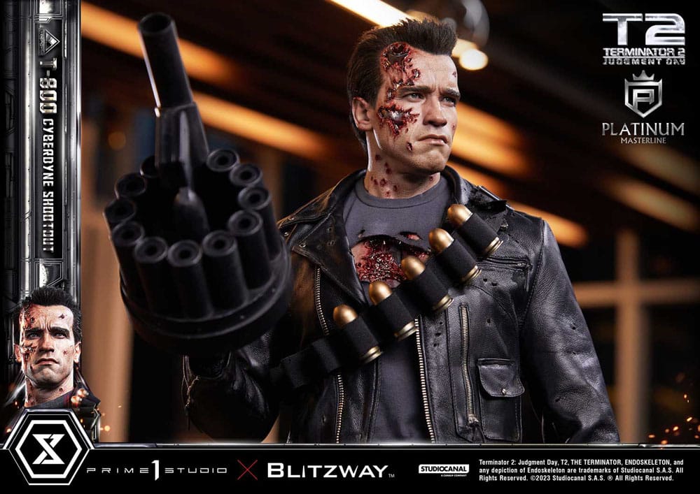Terminator 2 statuette Platimum Masterline Series 1/3 T-800 Cyberdyne Shootout 74 cm